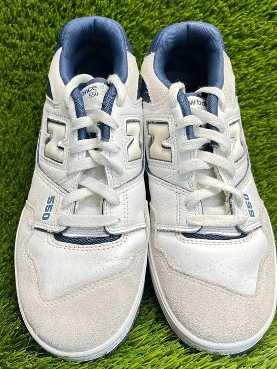 New Balance 550 Womens Size 9 White Blue Athletic Running Leather Shoes Sneakers - Picture 5 of 10